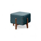 Puff Banqueta Madeira Maciça Eros Luxo Azul