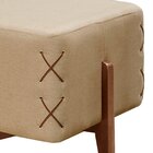 Puff Banqueta Madeira Maciça Eros Luxo Bege