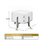 Puff Banqueta Madeira Maciça Eros Luxo Bege