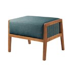Puff Banqueta Madeira Maciça Gael Luxo Azul