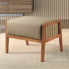 Puff Banqueta Madeira Maciça Gael Luxo Bege