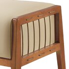 Puff Banqueta Madeira Maciça Gael Luxo Bege Claro