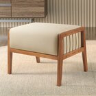 Puff Banqueta Madeira Maciça Gael Luxo Bege Claro