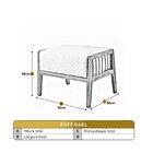 Puff Banqueta Madeira Maciça Gael Luxo Caramelo