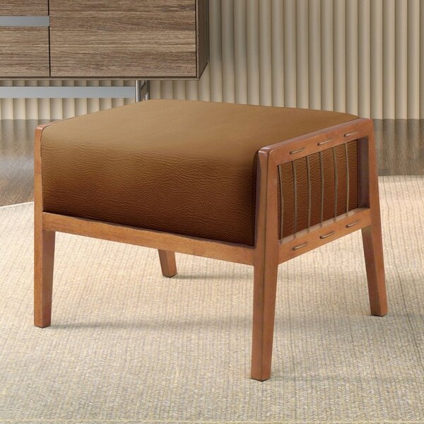 Puff Banqueta Madeira Maciça Gael Luxo Caramelo