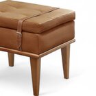 Puff Banqueta Madeira Maciça Londres Luxo Caramelo
