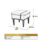 Puff Banqueta Madeira Maciça Londres Luxo Caramelo