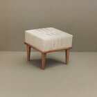 Puff Banqueta Madeira Maciça Maya Luxo Bege Claro