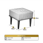 Puff Banqueta Madeira Maciça Maya Luxo Bege Claro