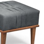 Puff Banqueta Madeira Maciça Maya Luxo Cinza