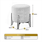 Puff Banqueta Madeira Maciça Thor Luxo Bege Claro