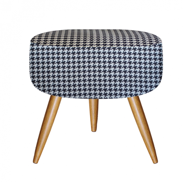 Puff Banqueta Nina Decorativo Redondo Pé Palito Pied Poule Xa