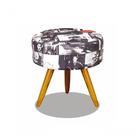 Puff Banqueta Para Sala Redondo Charlie Chaplin Vintage