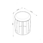 Puff Banqueta Paris Barril Linho Preto/nature - Tebarrot Móve