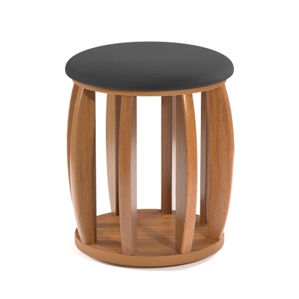 Puff Banqueta Paris Barril Linho Preto/nature - Tebarrot Móve