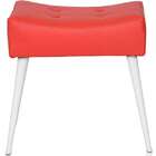 Puff Banqueta Pé Palito Branco - Stay Puff - Vermelho