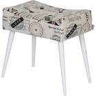 Puff Banqueta Pé Palito Nobre Love London - Stay Puff - Creme