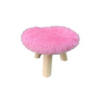 Puff Banqueta Pelúcia Madeira Resistente  Rosa43