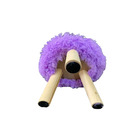 Puff Banqueta Pelúcia Madeira Resistente Roxo43
