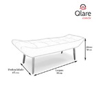 Puff Banqueta Pés Palito Barca Nala 90cm Suede Estampado Flor