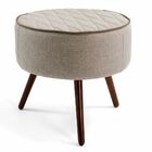 Puff Banqueta Pés Palito Sala De Estar Sacha Tressê Rústico G