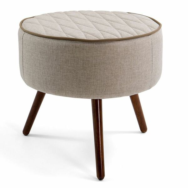 Puff Banqueta Pés Palito Sala De Estar Sacha Tressê Rústico G