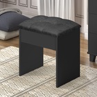 Puff Banqueta Preta Para Penteadeira Camarim