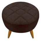 Puff Banqueta Redondo Marrom Pé Palito Com Detalhe Em Costura
