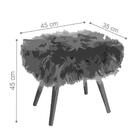 Puff Banqueta Retangular Pelúcia Nellie Branco