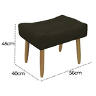 Puff Banqueta Retangular Sala De Estar Suede Light Herrero Ma