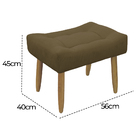 Puff Banqueta Retangular Sala De Estar Suede Light Herrero Ma