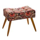 Puff Banqueta Retangular Suede Estampado Mosaico