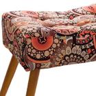 Puff Banqueta Retangular Suede Estampado Mosaico