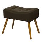 Puff Banqueta Retangular Suede Liso Marrom