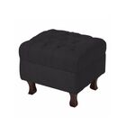 Puff Banqueta Retrô Luis Xv Capitonê Suede Preto L20 - Nay Es