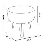 Puff Banqueta Rio Redondo Estampado London Pés De Aço Aramado