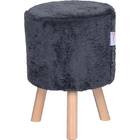 Puff Banqueta Round Pelúcia - Stay Puff - Grafite