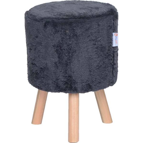 Puff Banqueta Round Pelúcia - Stay Puff - Grafite