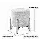 Puff Banqueta Thor Luxo Madeira Maciça Premium Suede Bege