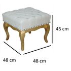 Puff Banquinho Pequeno Para Penteadeira Multiuso Branco E Dou