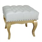 Puff Banquinho Pequeno Para Penteadeira Multiuso Luna Branco/