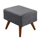 Puff Baqueta Prisma Pés Palito Moderno Sofisticado