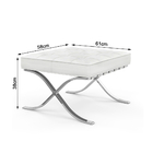 Puff Barcelona Inox Em Sintético Branco