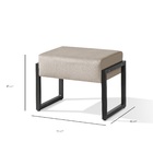 Puff Base Ferro Retangular Moderno Areia/preto