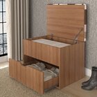 Puff Baú 1 Gaveta Pu2051  Amêndoa