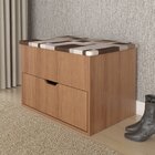 Puff Baú 1 Gaveta Pu2051  Amêndoa