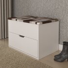 Puff Baú 1 Gaveta Pu2051  Branco