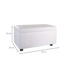 Puff Bau 70cm X 40cm X 40cm Courino Com Rodizios Branco