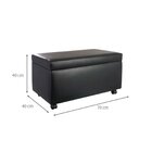 Puff Bau 70cm X 40cm X 40cm Courino Com Rodizios Preto