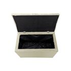 Puff Baú Alice Kf Móveis Madeira 70 X 45 X 45 Cm. - Bege